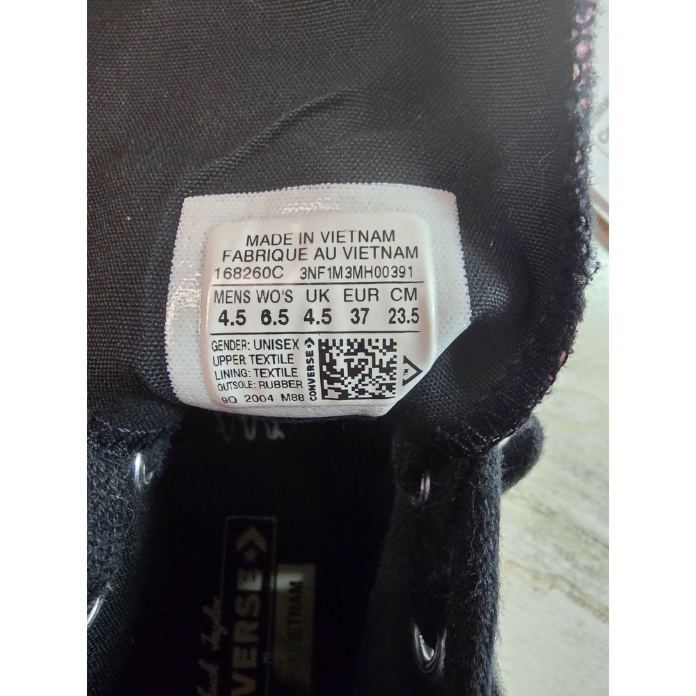 Converse Chuck 70 Hi Floral Translucent Mesh‎ Sneakers Black 168260C Womens 6.5 - Picture 8 of 8